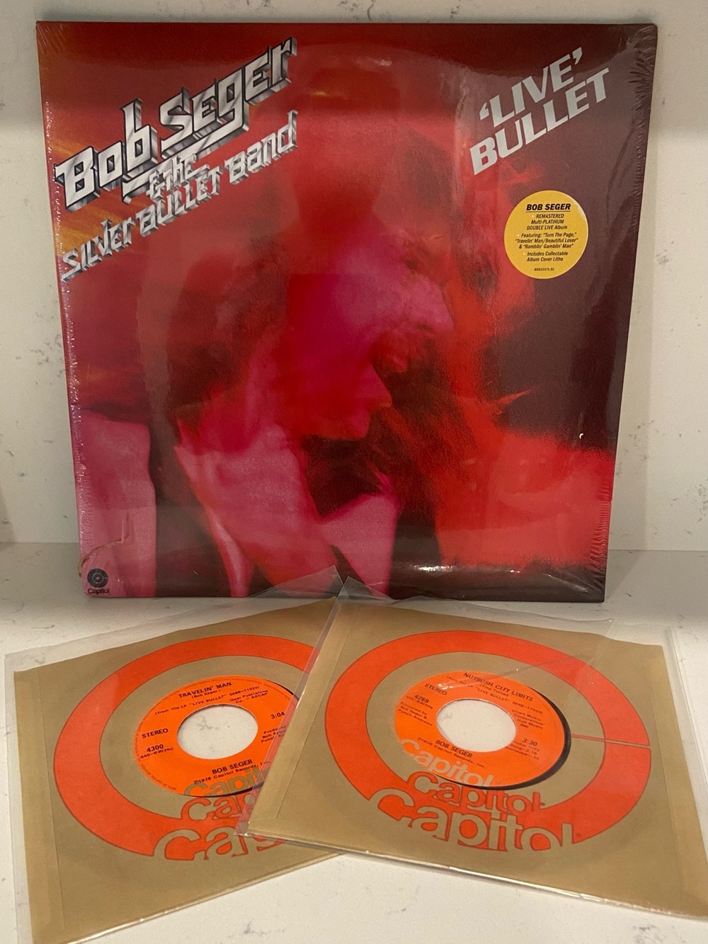 Bob Seger 'Live' Bullet - Red Vinyl Album with Orange Singles